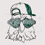 Eagles Mascot with Glasses and Hat DTF Print