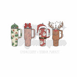 Holiday Cups DTF Print