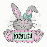 Girl Bunny with BowDTF Print with name option