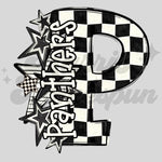 P Panthers Checkered Stars DTF Print