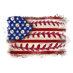 Baseball Themed American Flag DTF Print