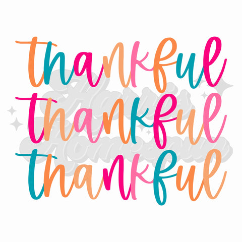 Colorful Thankful Repeat DTF Print