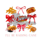 Raising Canes Bows DTF Print