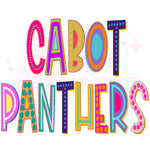 Cabot Panthers Colorful Font DTF Print