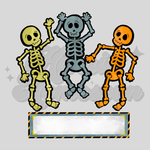 Three Skeletons DTF Print with name option