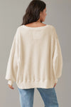 Waffle Knit Ivory Pullover