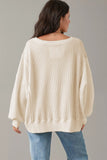Waffle Knit Ivory Pullover