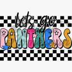 Let’s Go Panthers Colorful Checkered DTF Print