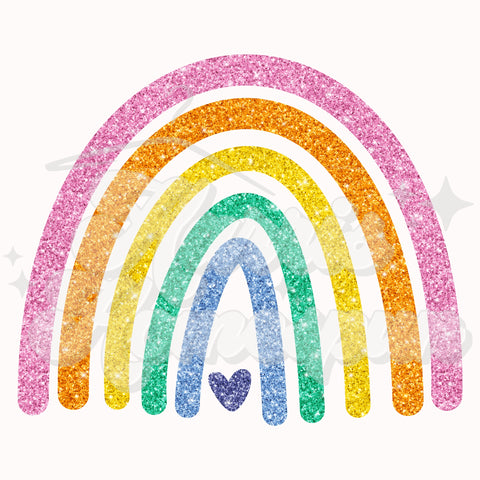 Faux Glitter Rainbow DTF Print