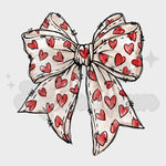 Big Bow with Red Hearts DTF Print