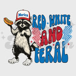 Red White and Feral DTF Print