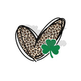 Leopard Heart and Shamrock DTF Print