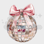 Disco Ball with big Bow DTF Print