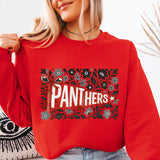 Black Floral Panthers Completed Top