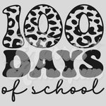 100 Days of School Leopard DTF Print with different color options