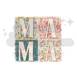 Four Floral Squares Mama DTF Print