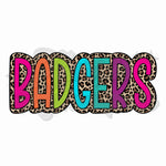 Badgers Colorful Leopard Layered DTF Print