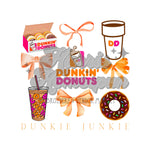 Dunkin Donuts Bows DTF Print