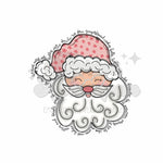 Cute Santa Head with Words Around Him DTF Print