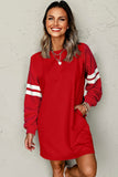Fiery Red Varsity Sweatshirt Dress