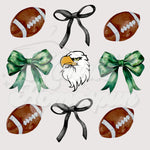 Eagles and Bows Football DTF Print