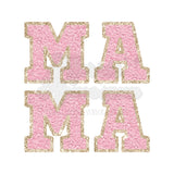 Mama Faux Chenille Patch Light Pink DTF Print