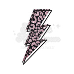 Leopard Lightning Bolt Faux Glitter DTF Print