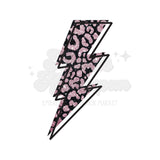 Leopard Lightning Bolt Faux Glitter DTF Print