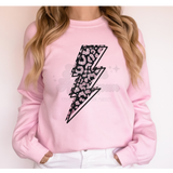 Leopard Lightning Bolt Faux Glitter DTF Print