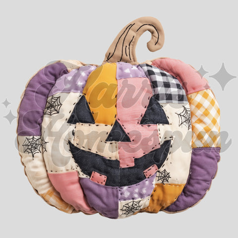 Faux Puff Purple Pumpkin DTF Print