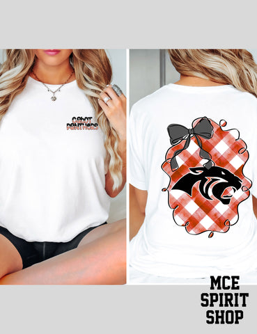 Gingham Bow Cabot Panthers Completed Top (front & back)