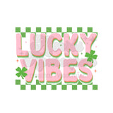 Lucky Vibes Pink and Green DTF Print