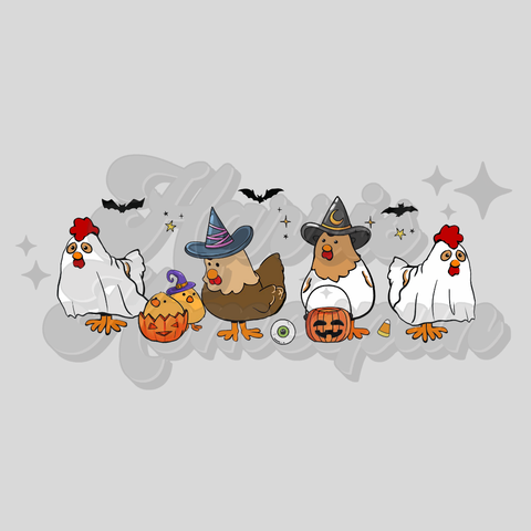 Spooky Chickens DTF Print