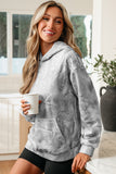 Grey Camouflage Woodland Print Hoodie