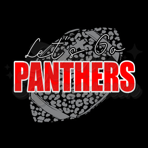 Let's Go Panthers Grey Leopard Football DTF Print