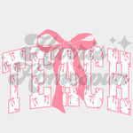 Pink Bow "TEACH" DTF Print