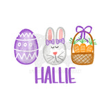 Easter Trio Purple DTF Print with name option