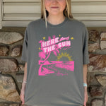 Here Comes the Sun Hot Pink DTF Print