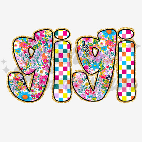 GiGi Colorful Checkered DTF Print