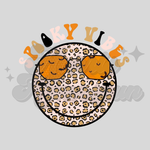 Spooky Vibes Leopard Smiley DTF Print