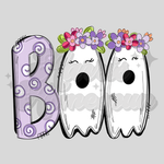 Floral Boo with Ghosts DTF Print