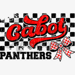 Checkered Bow Cabot Panthers DTF Print