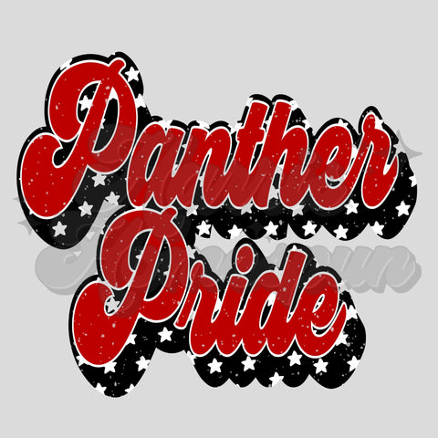 Panther Pride with Stars DTF Print