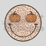 Leopard Smiley Pumpkin Eyes DTF Print