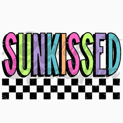 Sunkissed Checkered Colorful DTF Print
