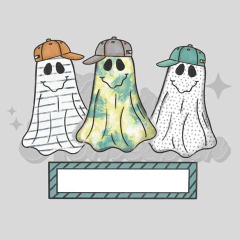 Three Ghosts with Hats DTF Print with name option