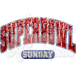 Super Bowl Sunday Faux Glitter DTF Print