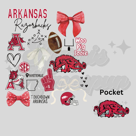 AR Razorbacks Collage DTF Print