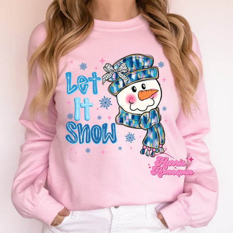 Let it Snow Blue Completed Top