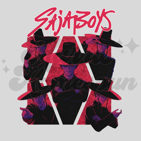 Character Boy Band Red DTF Print